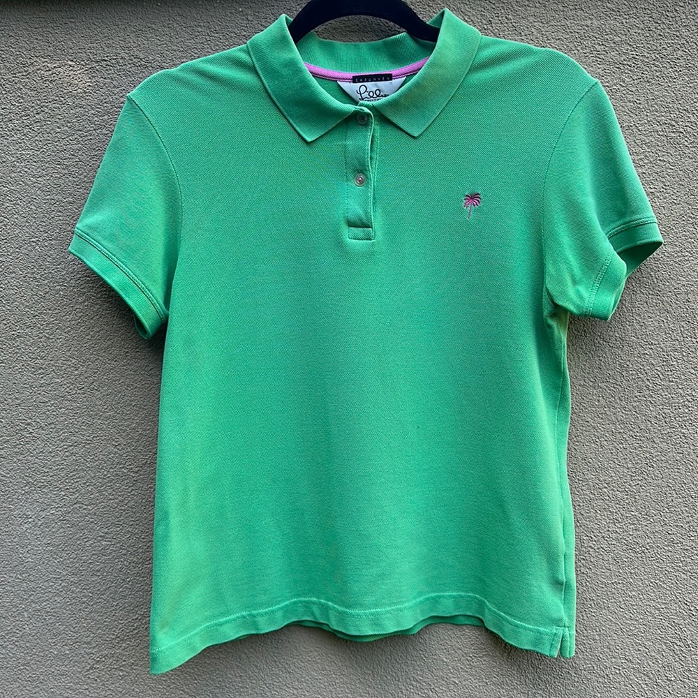 Lilly Pulitzer 🔥 Green Short Sleeve Polo Sz M